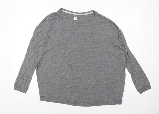 John Lewis Womens Grey Viscose Basic T-Shirt Size 8 Round Neck