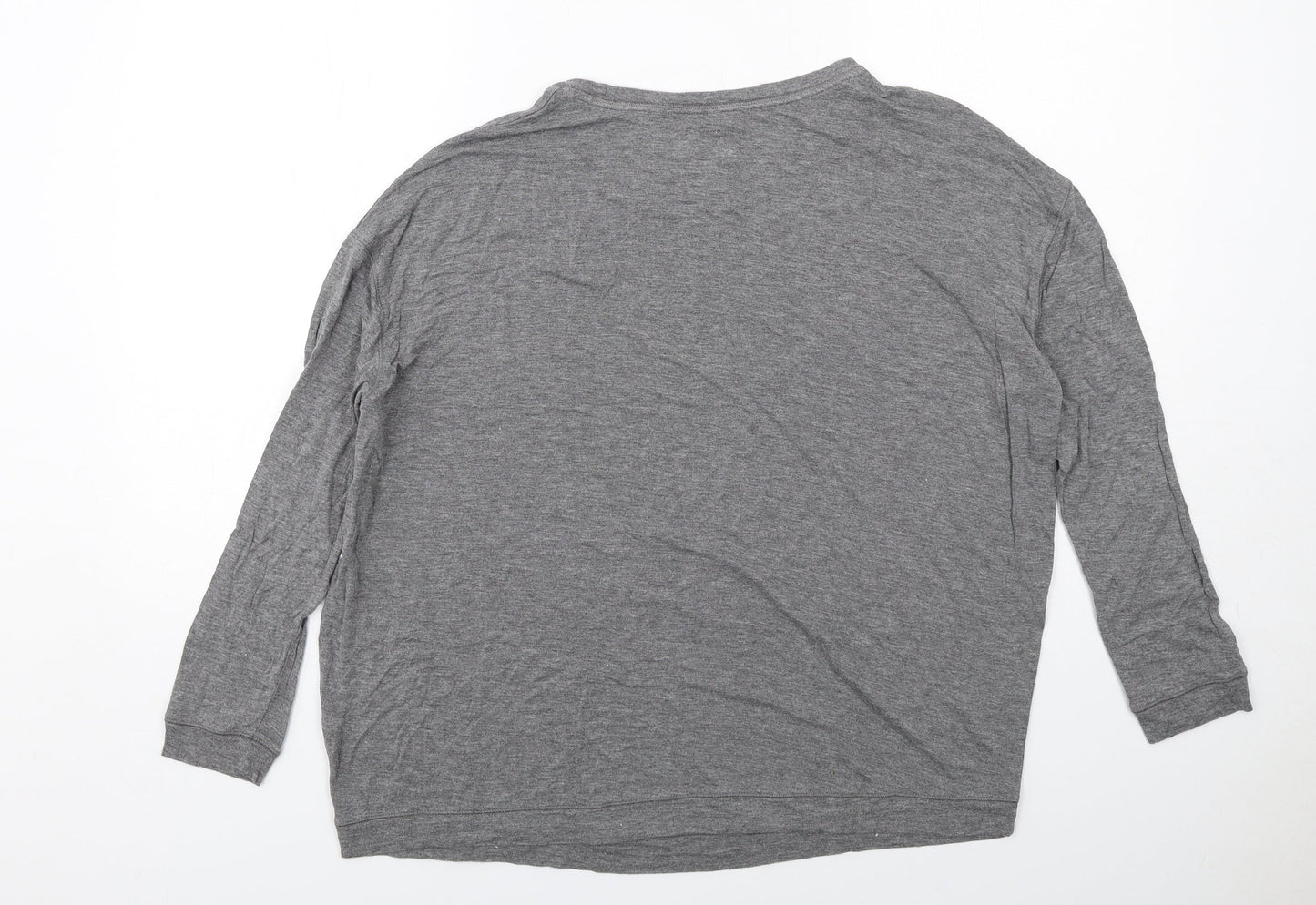 John Lewis Womens Grey Viscose Basic T-Shirt Size 8 Round Neck