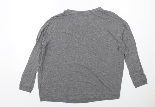 John Lewis Womens Grey Viscose Basic T-Shirt Size 8 Round Neck
