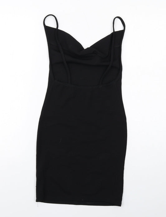 Missguided Womens Black Polyester Bodycon Size 6 Cowl Neck Pullover