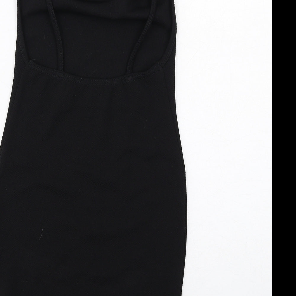 Missguided Womens Black Polyester Bodycon Size 6 Cowl Neck Pullover