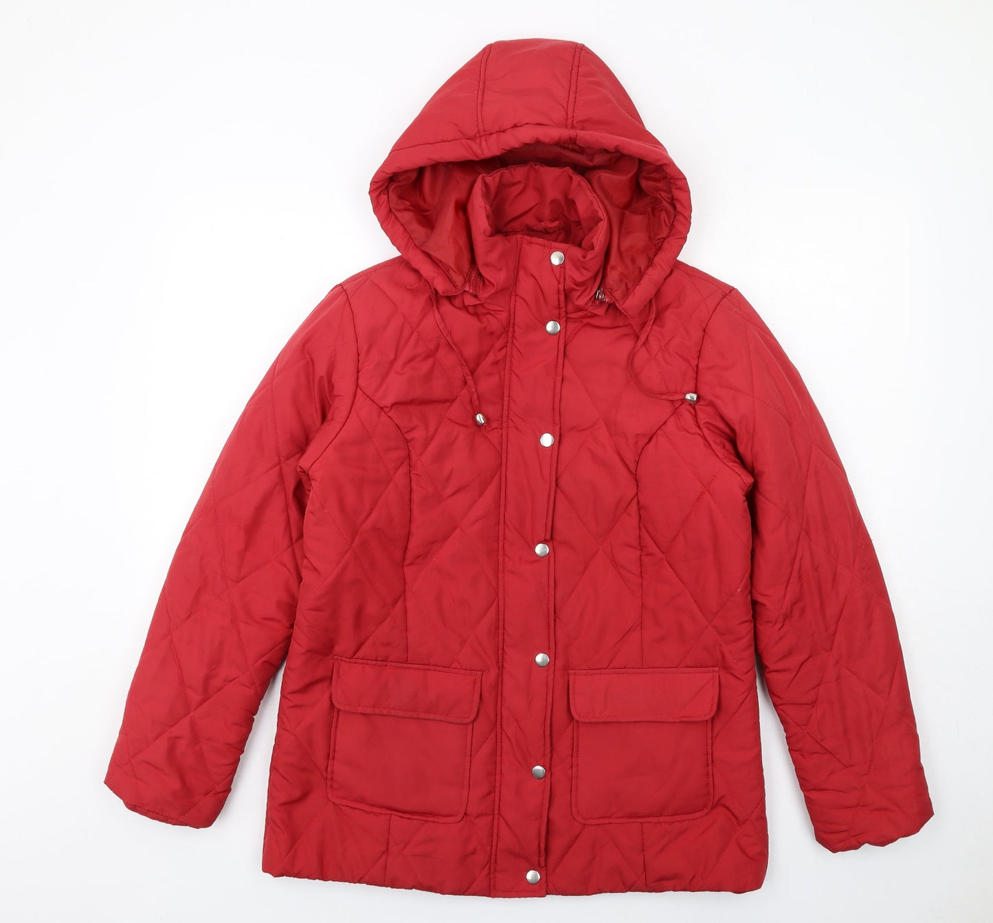 Damart Womens Red Quilted Jacket Size 10 Zip