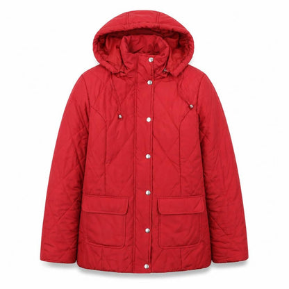 Womens UK Size 10 Damart Red Quilted Coat