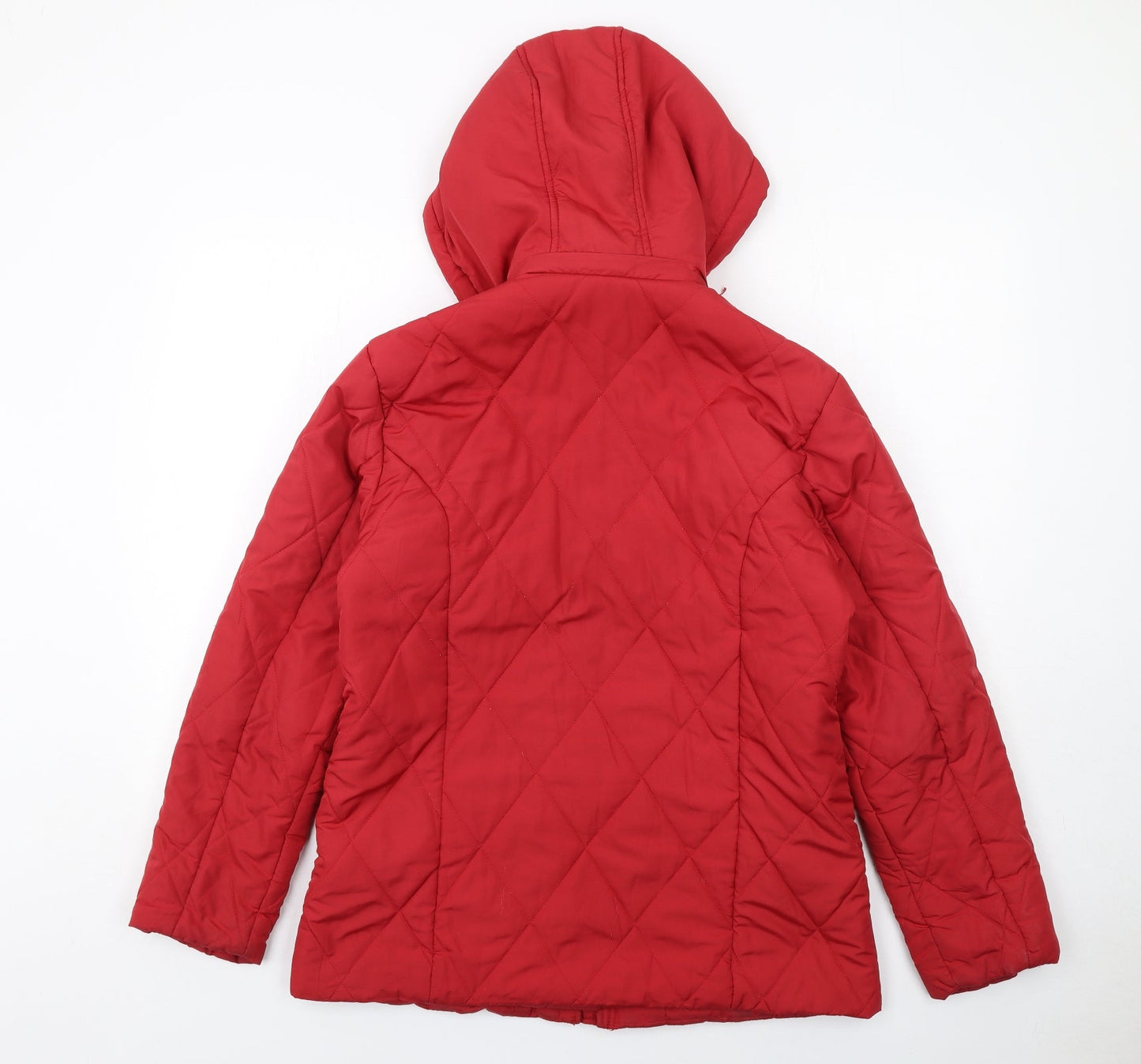 Damart Womens Red Quilted Jacket Size 10 Zip