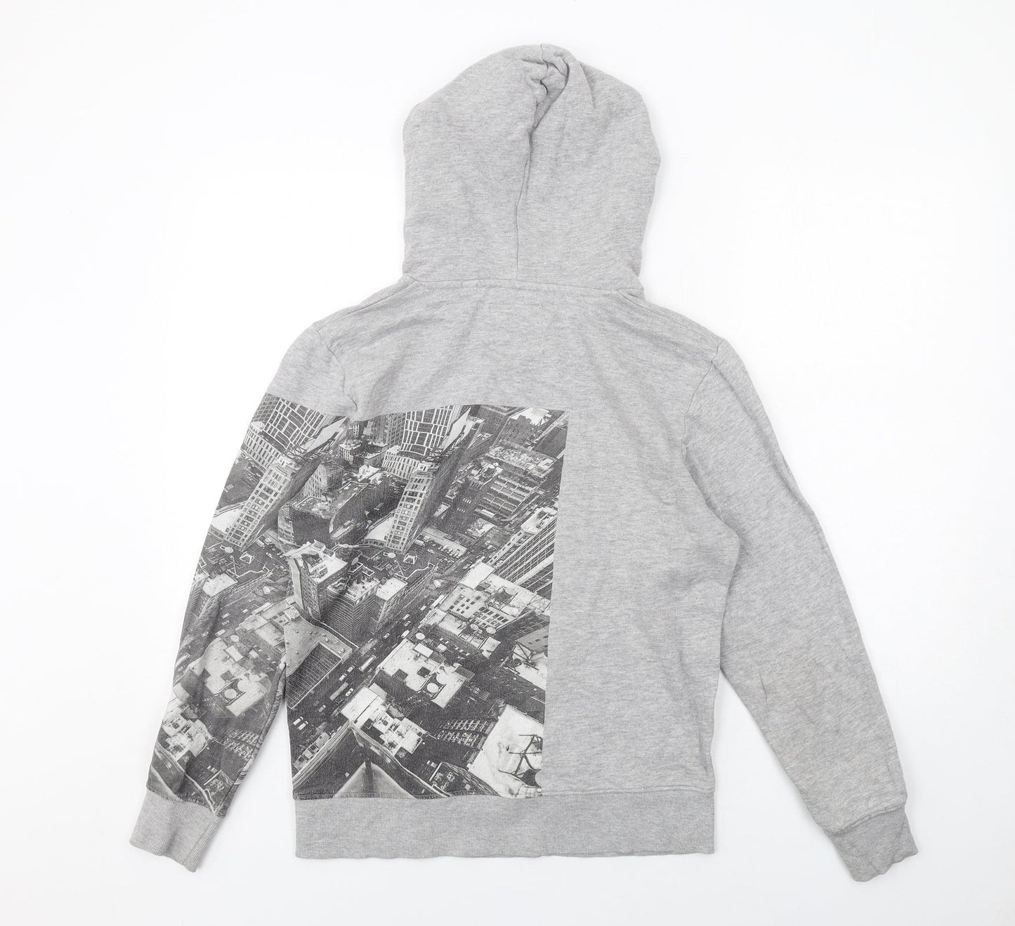 TOM TAILOR Boys Grey Cotton Pullover Hoodie Size L Pullover - City
