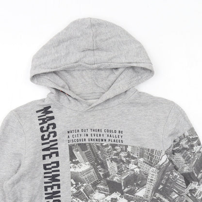 TOM TAILOR Boys Grey Cotton Pullover Hoodie Size L Pullover - City