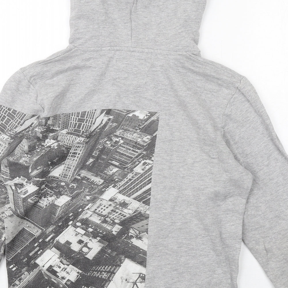 TOM TAILOR Boys Grey Cotton Pullover Hoodie Size L Pullover - City