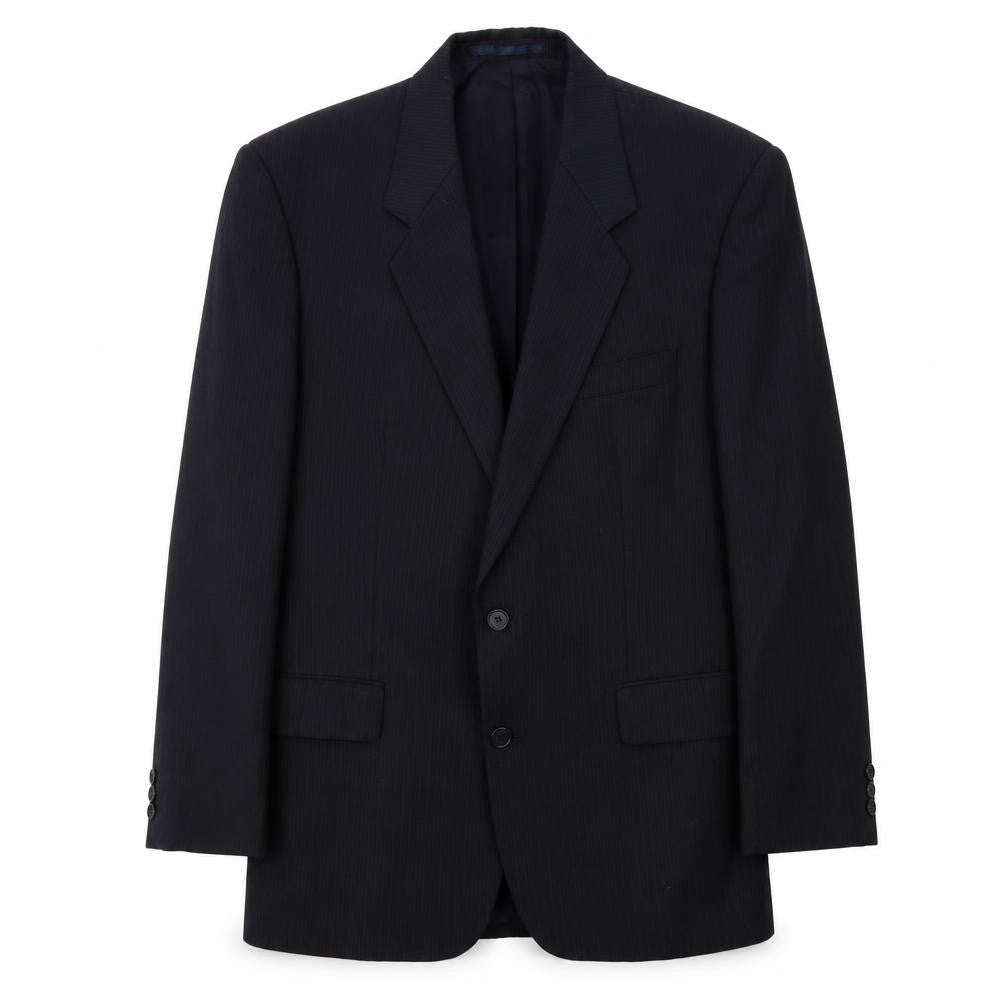 Scott & Taylor Mens Blue Striped Polyester Jacket Suit Jacket Size 42 Regular