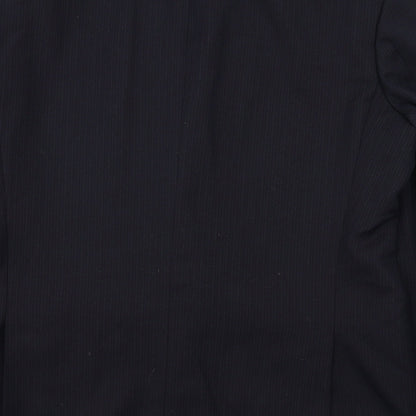 Scott & Taylor Mens Blue Striped Polyester Jacket Suit Jacket Size 42 Regular