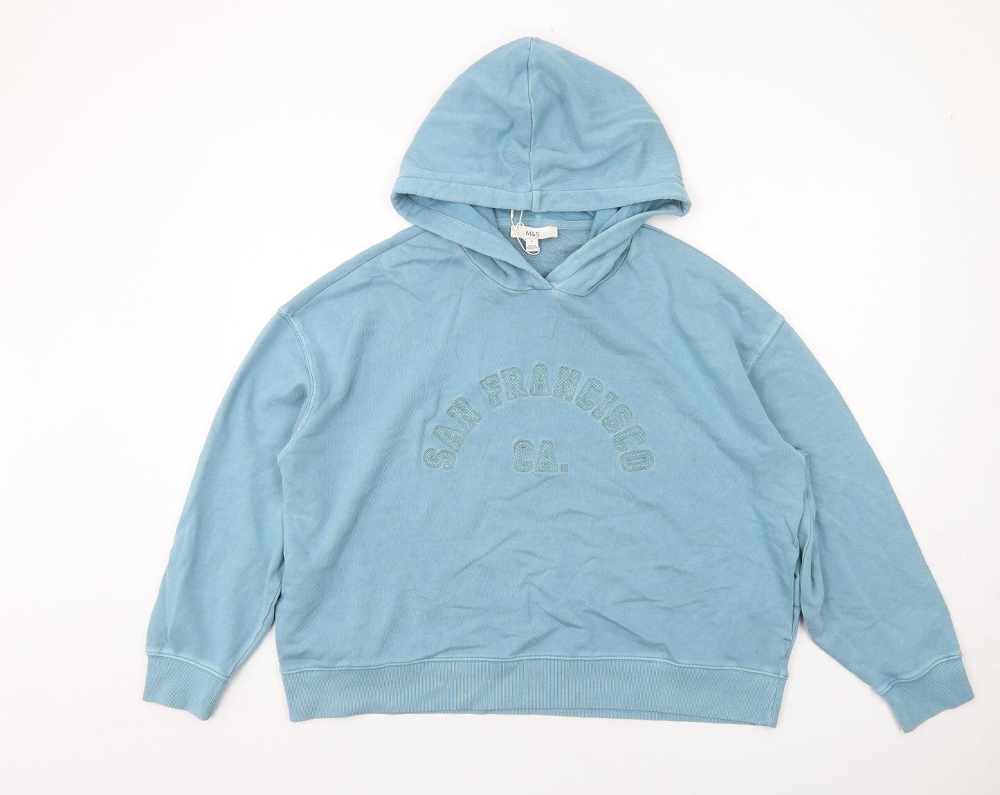 Womens UK Size L Marks and Spencer Blue Pullover Hoodie