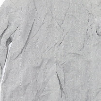 AUBIN & WILLS Womens Grey Pinstripe Cotton Jacket Suit Jacket Size 16