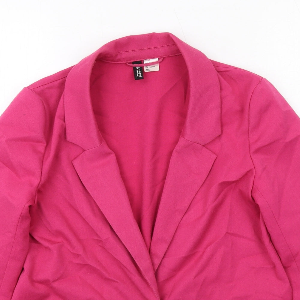 H&M Womens Pink Jacket Blazer Size 6 Button
