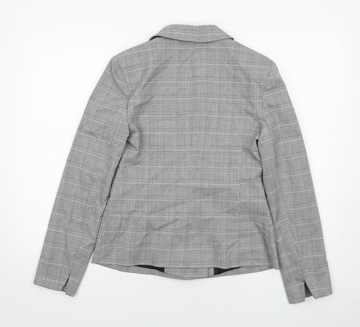 Miss Selfridge Womens Grey Check Polyester Jacket Suit Jacket Size 10