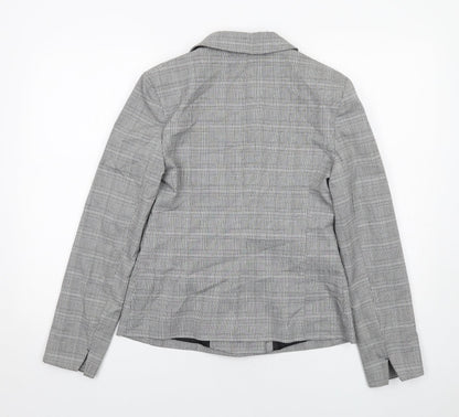Miss Selfridge Womens Grey Check Polyester Jacket Suit Jacket Size 10