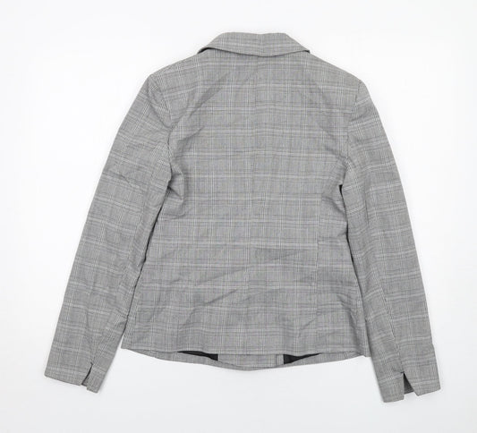 Miss Selfridge Womens Grey Check Polyester Jacket Suit Jacket Size 10