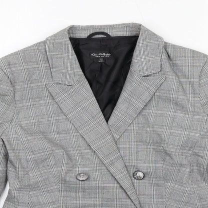 Miss Selfridge Womens Grey Check Polyester Jacket Suit Jacket Size 10