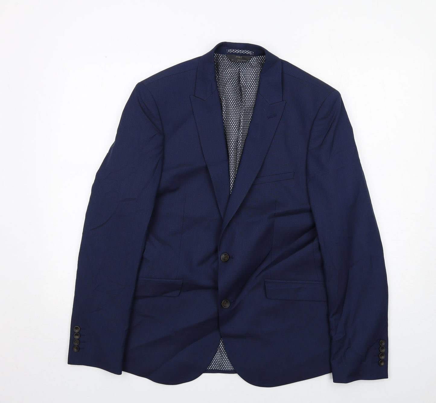 Mens UK Size 40 Marks and Spencer Regular Blue Suit Jacket
