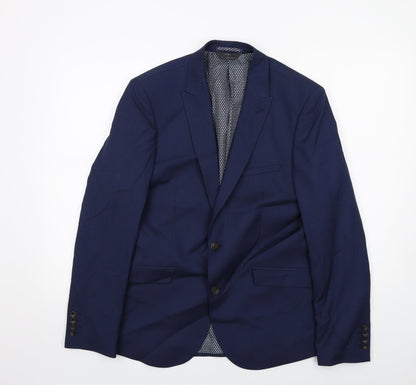 Mens UK Size 40 Marks and Spencer Regular Blue Suit Jacket