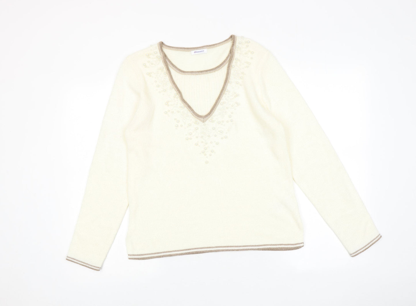 Womens UK Size 10 Damart Ivory Pullover Jumper