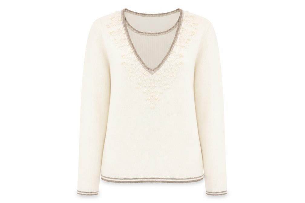 Womens UK Size 10 Damart Ivory Pullover Jumper