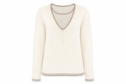 Womens UK Size 10 Damart Ivory Pullover Jumper