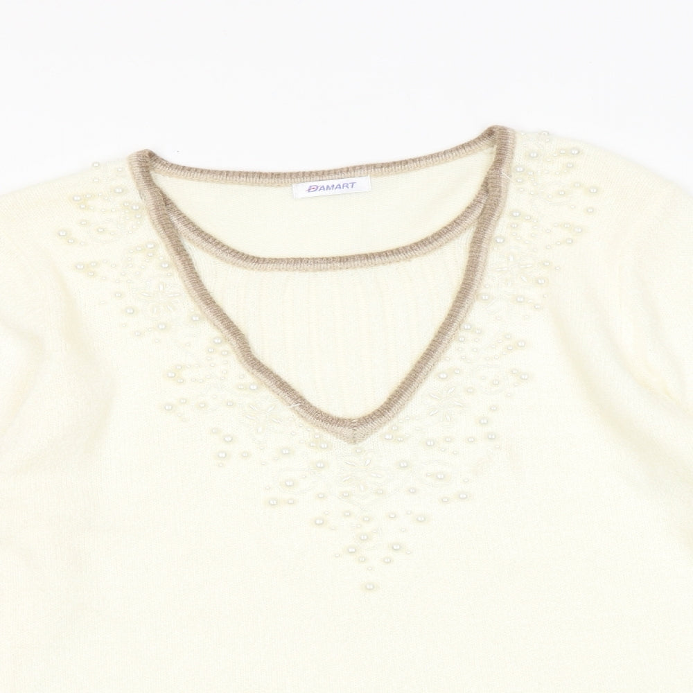 Womens UK Size 10 Damart Ivory Pullover Jumper