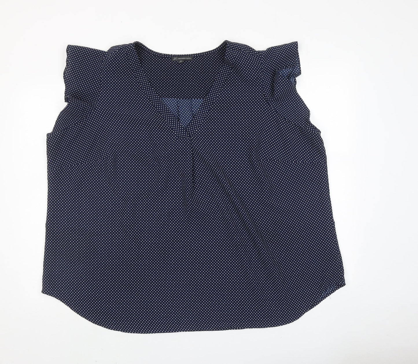 Womens UK Size 3XL Adrianna Papell Blue Basic Blouse