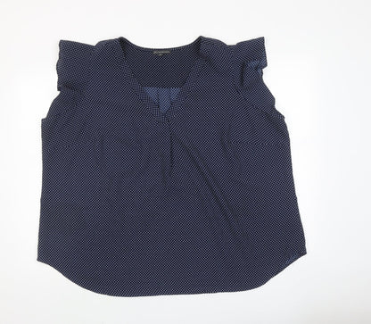 Womens UK Size 3XL Adrianna Papell Blue Basic Blouse