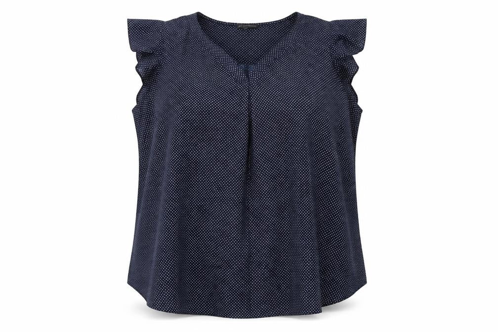 Womens UK Size 3XL Adrianna Papell Blue Basic Blouse