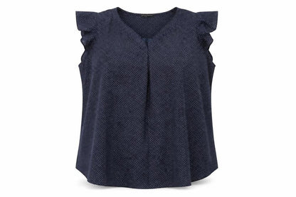 Womens UK Size 3XL Adrianna Papell Blue Basic Blouse