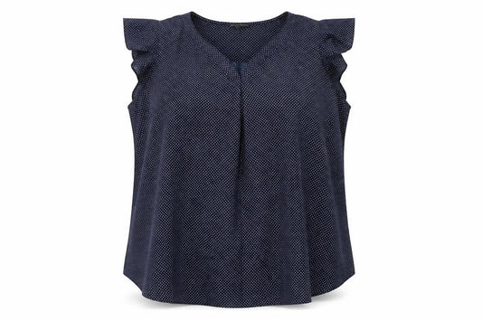 Womens UK Size 3XL Adrianna Papell Blue Basic Blouse