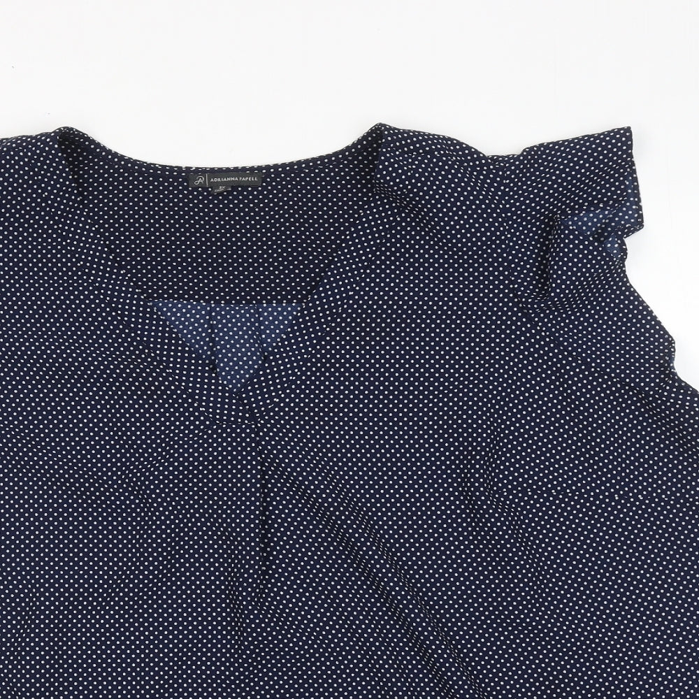 Womens UK Size 3XL Adrianna Papell Blue Basic Blouse