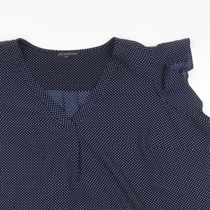 Womens UK Size 3XL Adrianna Papell Blue Basic Blouse