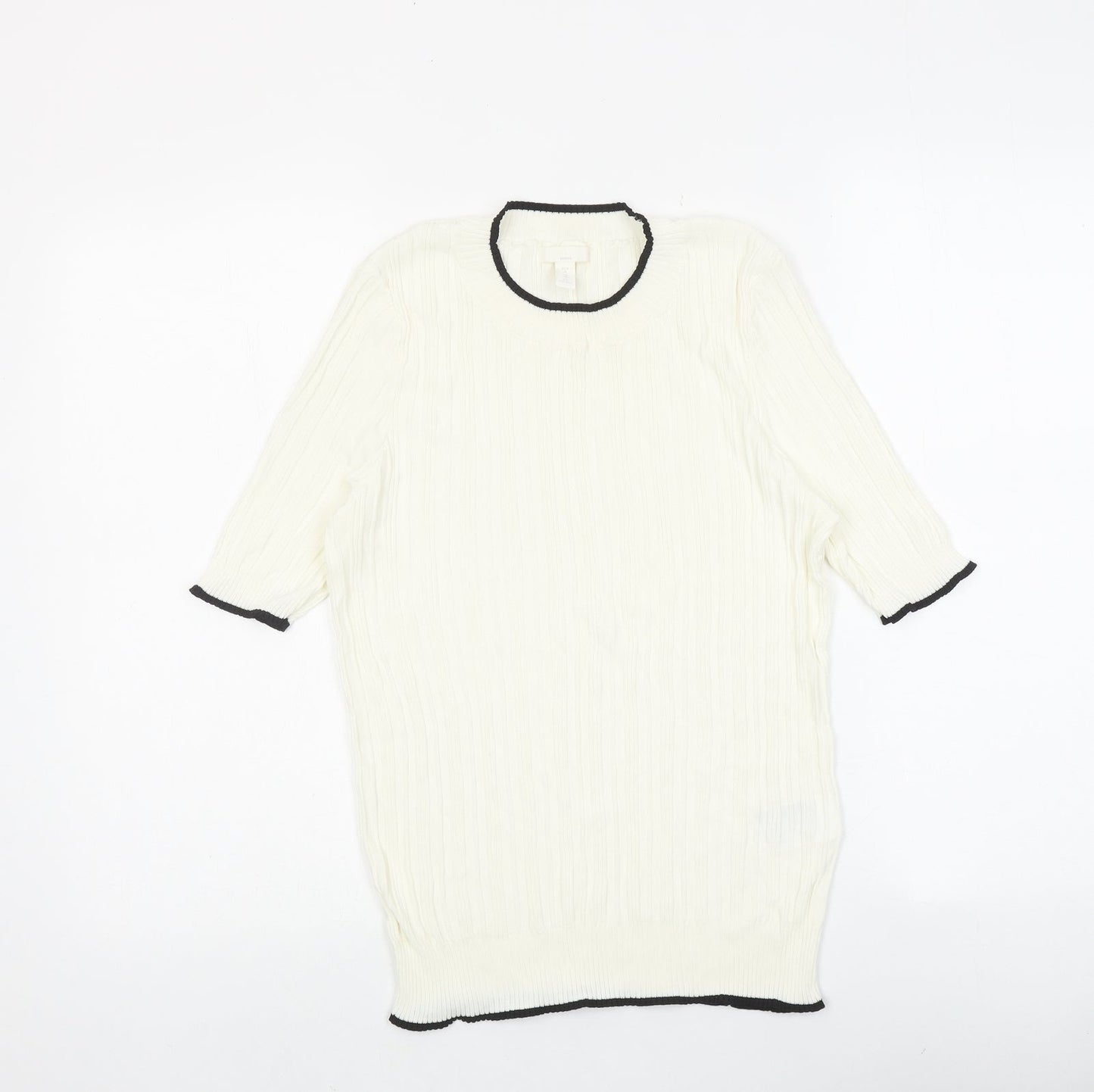Womens UK Size M H&M Ivory Basic Blouse