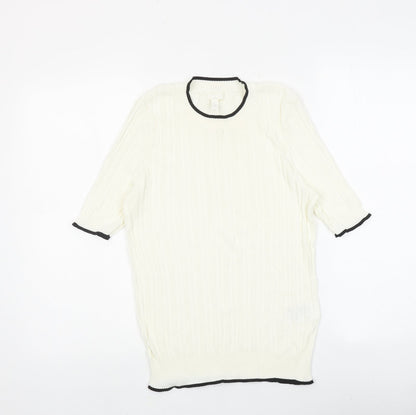 Womens UK Size M H&M Ivory Basic Blouse
