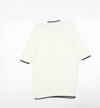 Womens UK Size M H&M Ivory Basic Blouse