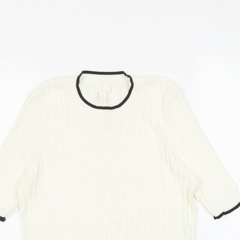 Womens UK Size M H&M Ivory Basic Blouse