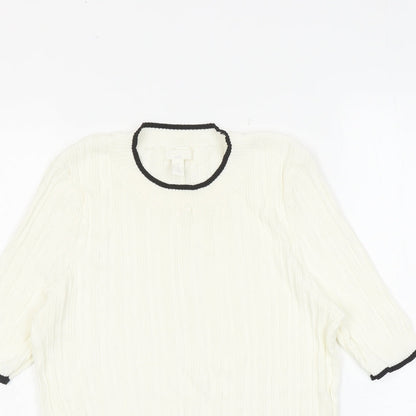Womens UK Size M H&M Ivory Basic Blouse