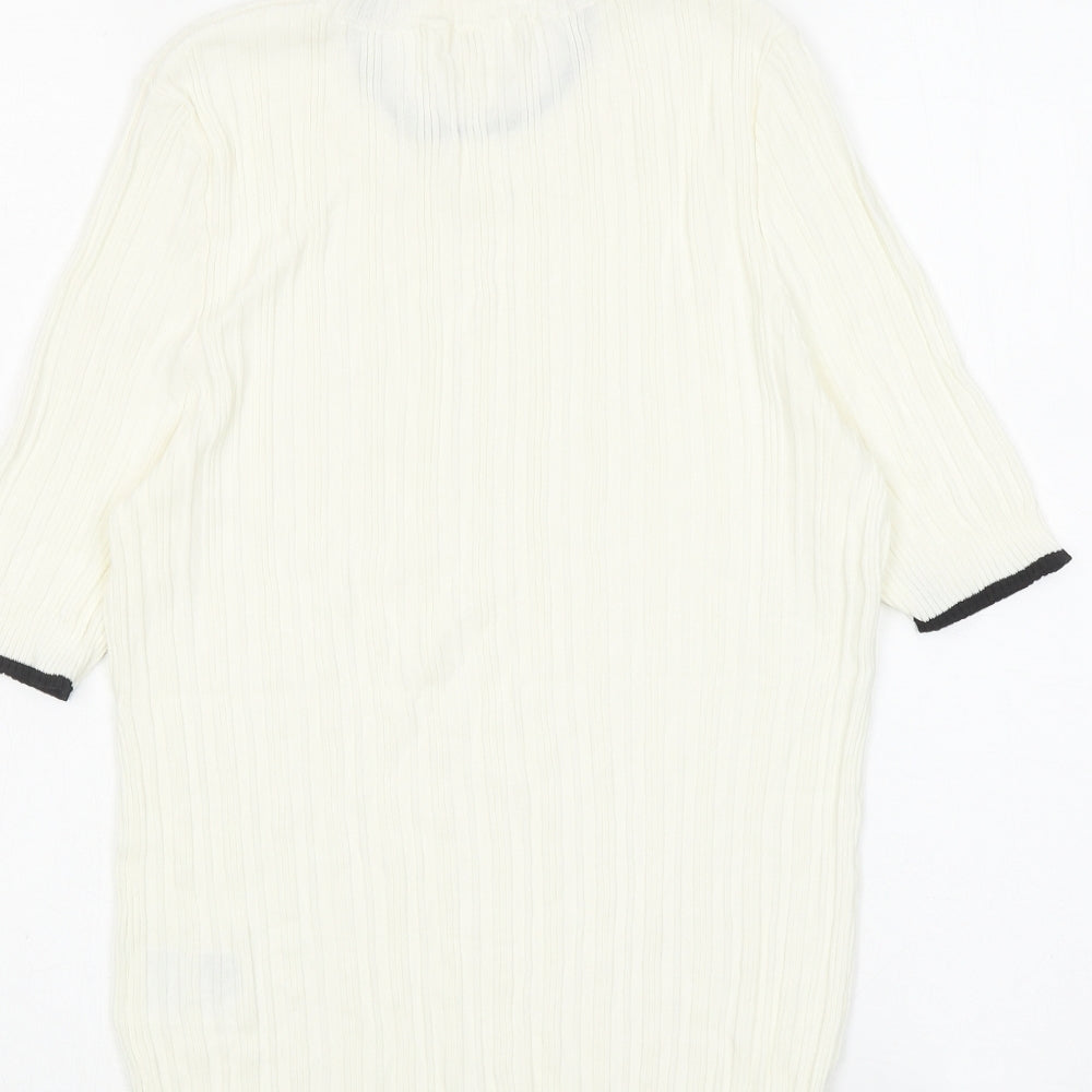 Womens UK Size M H&M Ivory Basic Blouse
