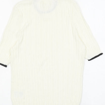 Womens UK Size M H&M Ivory Basic Blouse