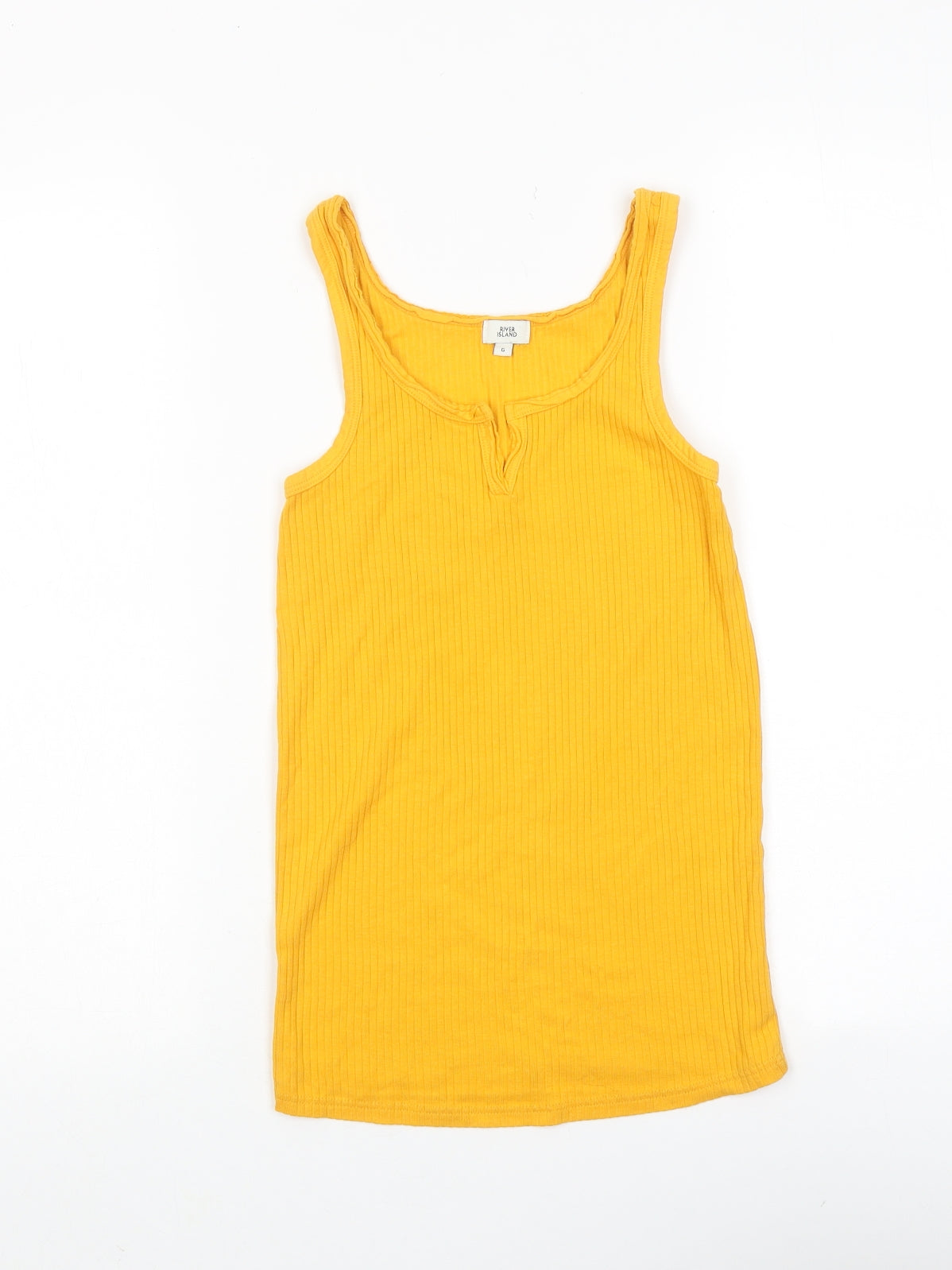 Womens UK Size 6 River Island Yellow Basic Tank