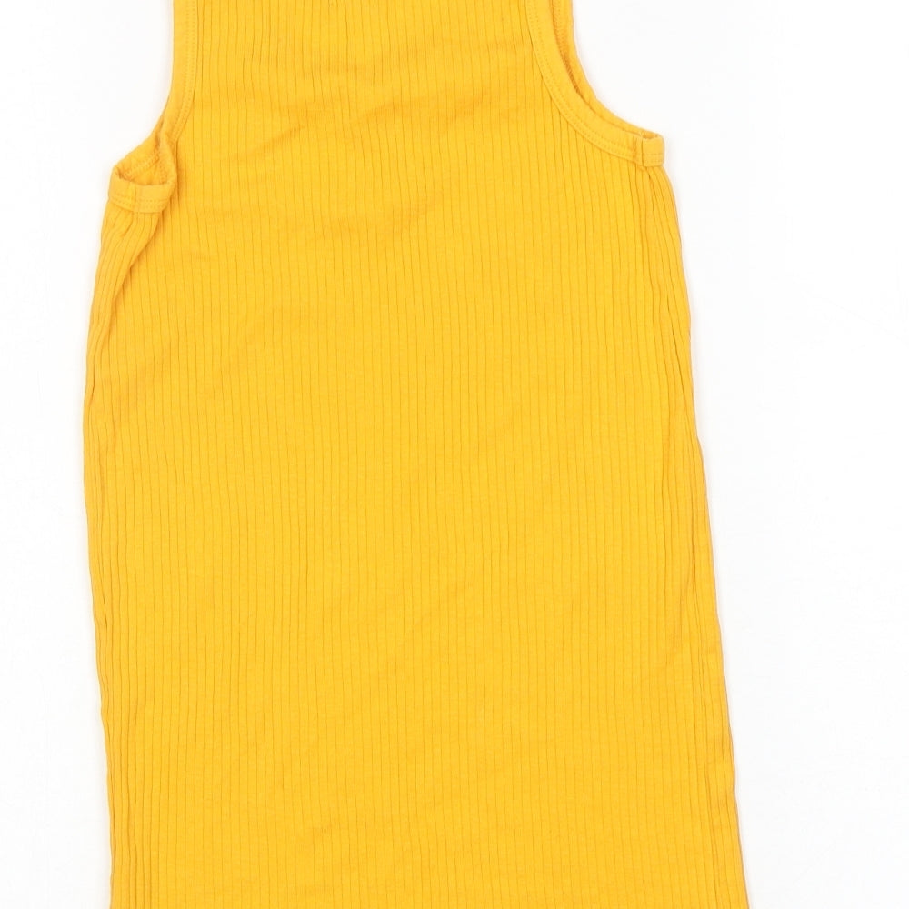 Womens UK Size 6 River Island Yellow Basic Tank