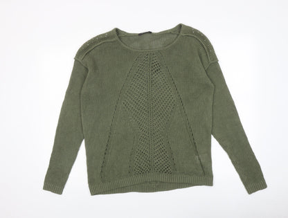 Womens UK Size M Fransa Green Pullover Jumper