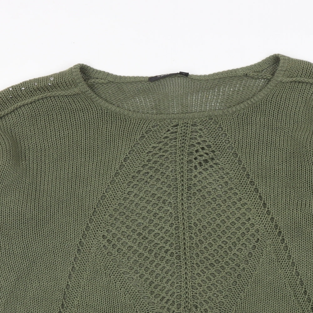 Womens UK Size M Fransa Green Pullover Jumper