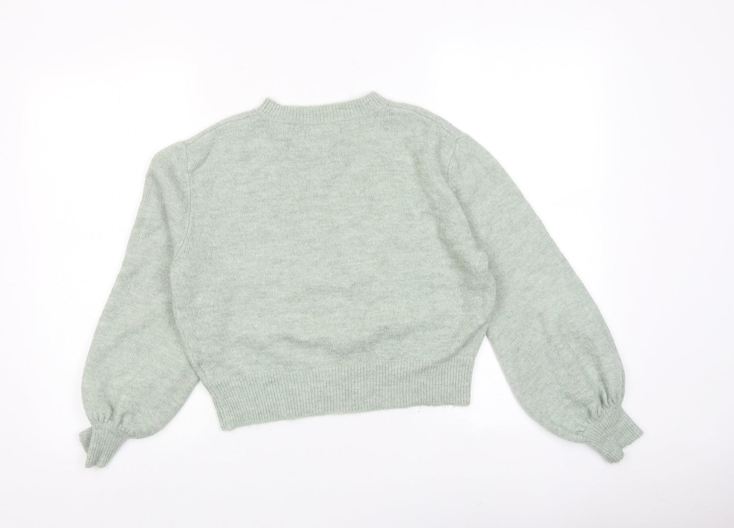 Pigalle Womens Green Round Neck Acetate Pullover Jumper Size M