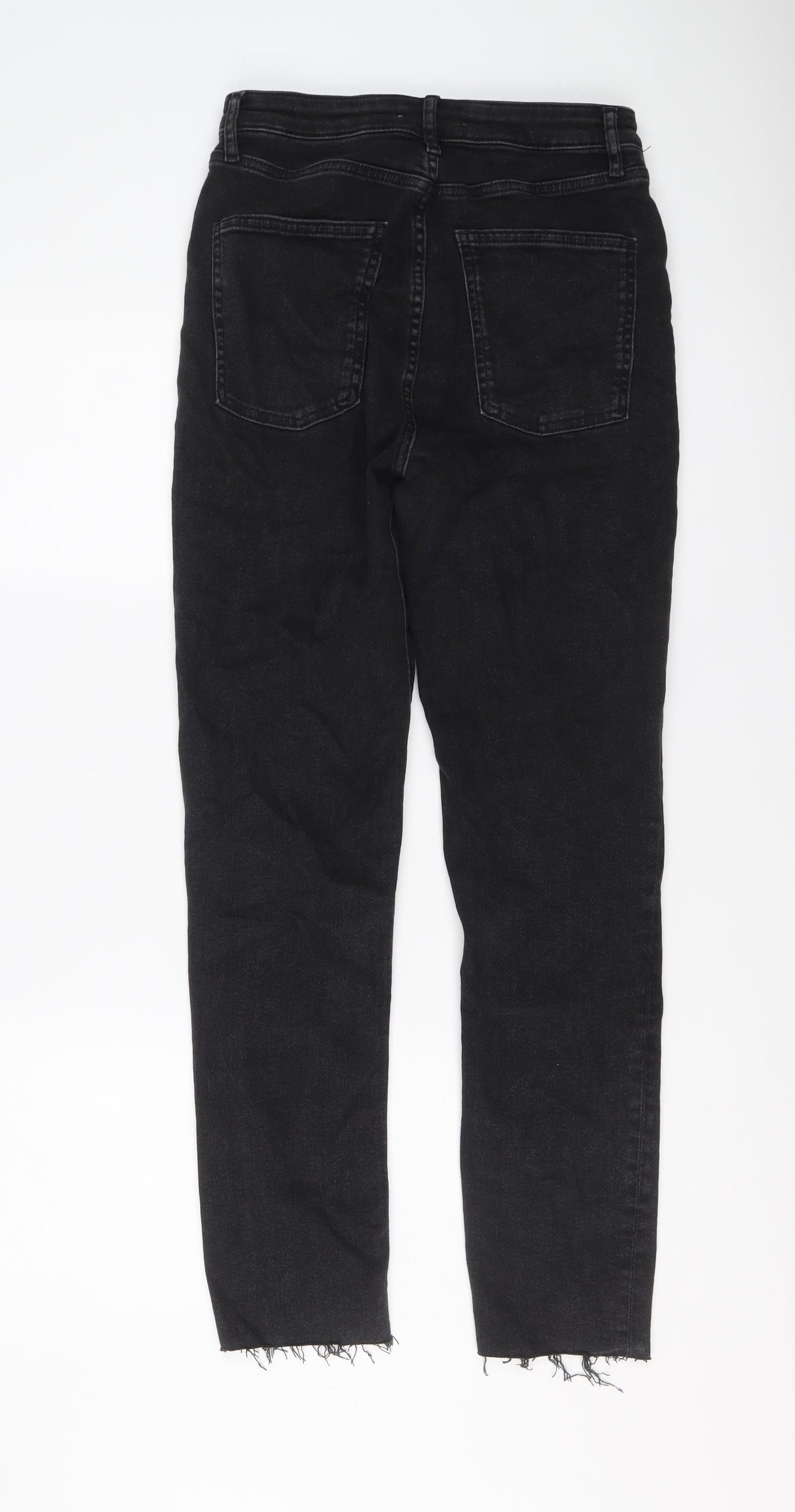 Zara Womens Black Cotton Skinny Jeans Size 8 L28 in Regular Button
