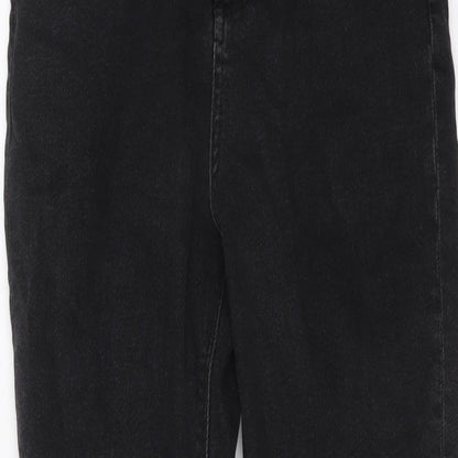Zara Womens Black Cotton Skinny Jeans Size 8 L28 in Regular Button