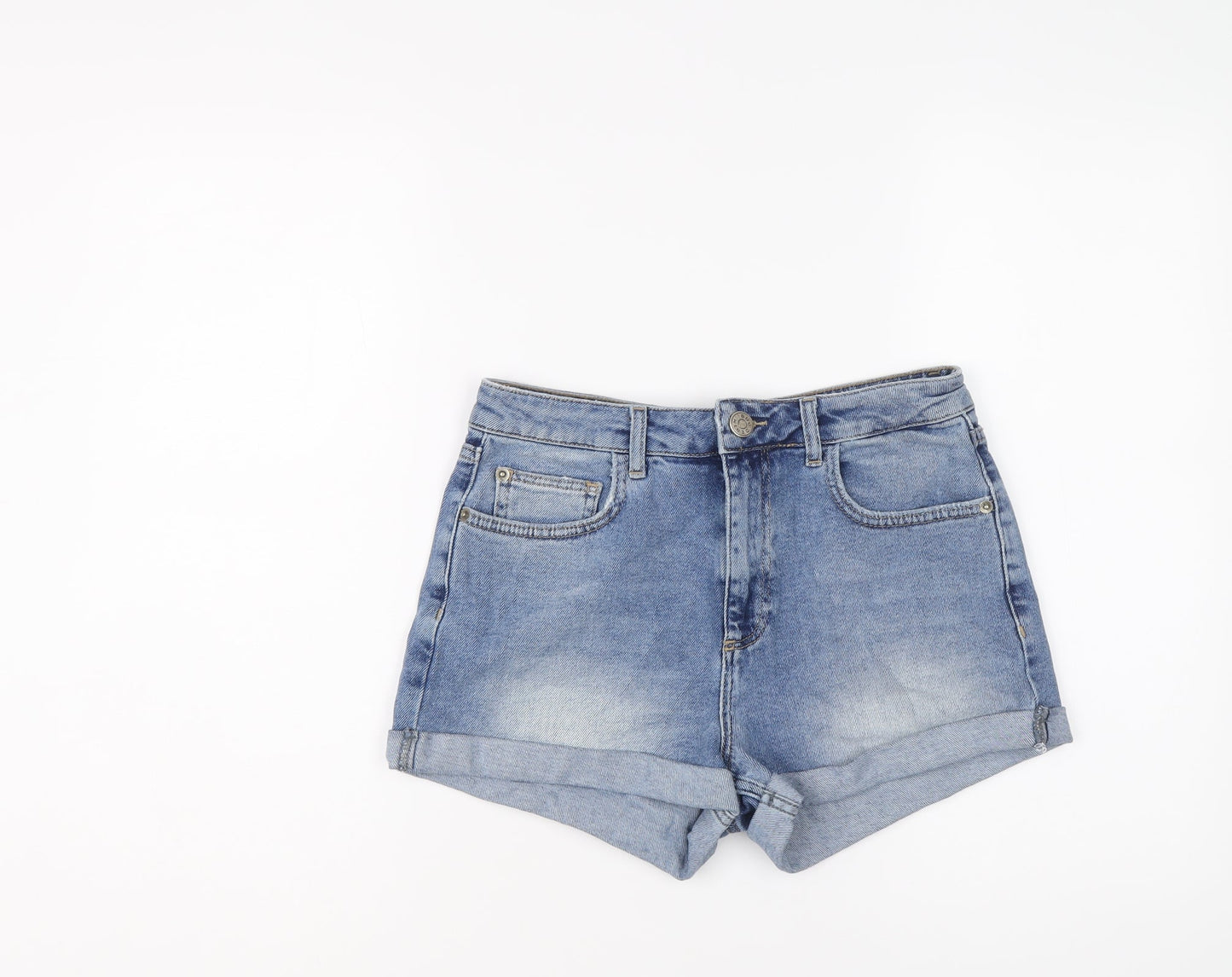 BDG Womens Blue Cotton Hot Pants Shorts Size M L3 in Regular Button