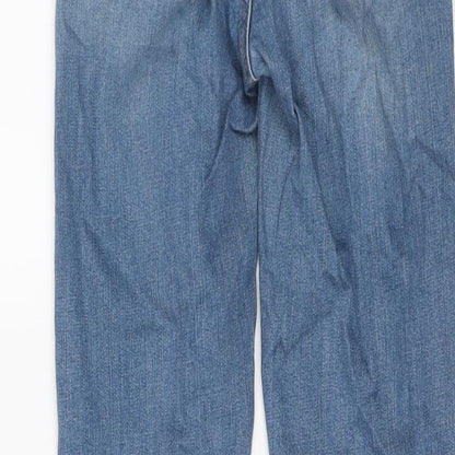 Topshop Womens Blue Cotton Skinny Jeans Size 26 in L29 in Regular Button