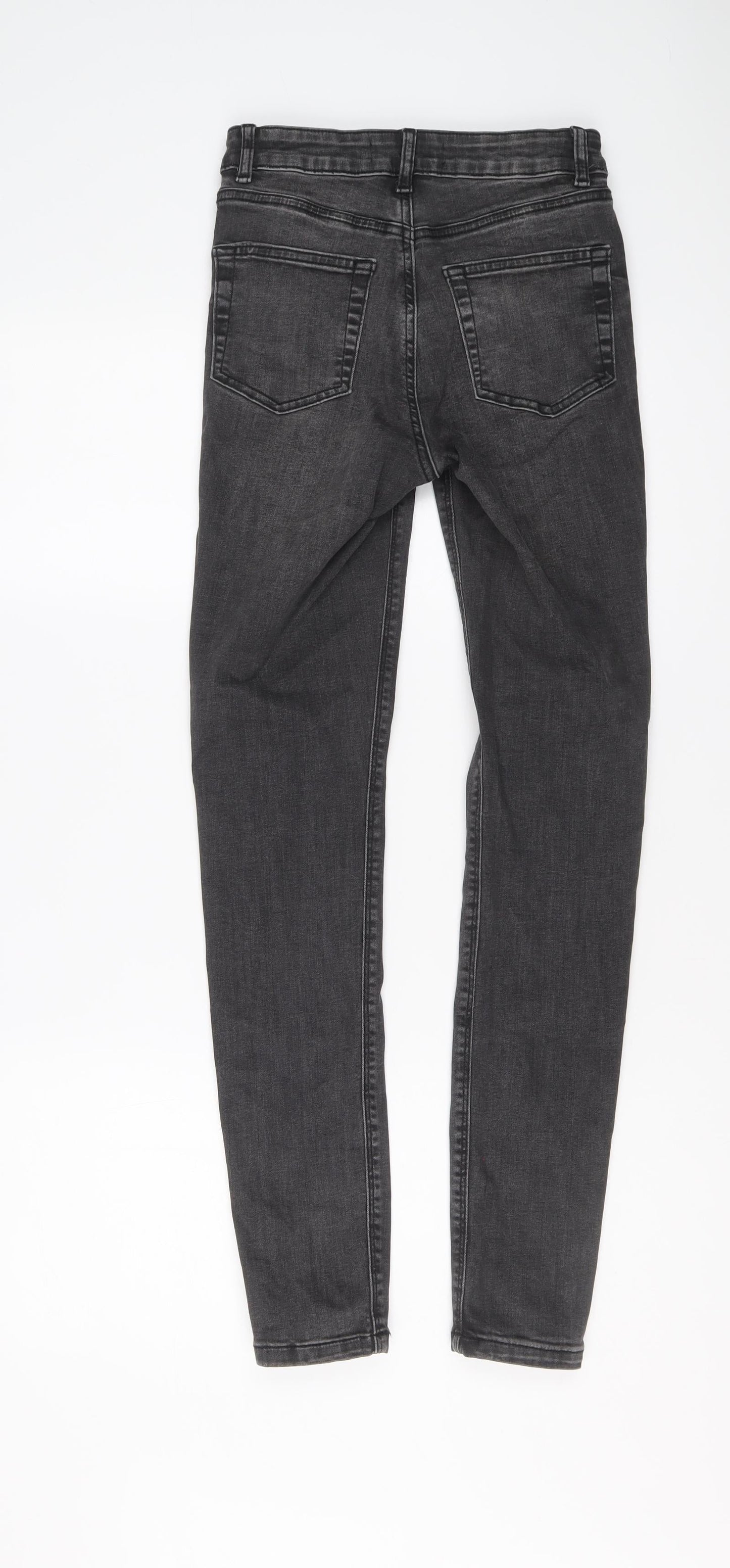 Denim & Co. Womens Grey Cotton Skinny Jeans Size 6 L29 in Regular Button